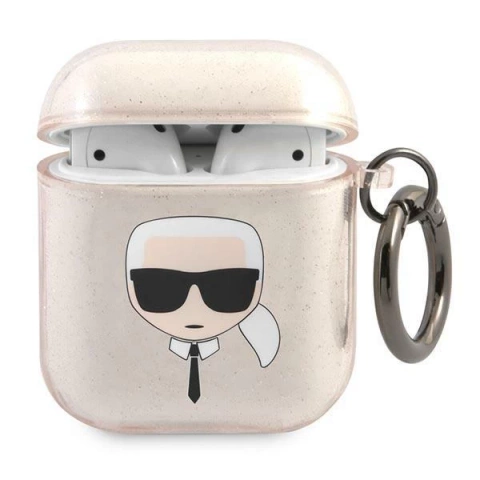 Karl Lagerfeld KLA2UKHGD AirPods decken złoty/gold Glitter Karl`s Head ab